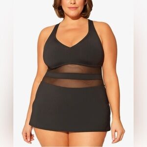 Bleu by Rod Beattie Plus Size Cross-Back Swimdress Swimsuit Black Size 2…